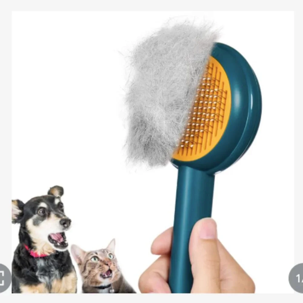 Pet Grooming Brush for Cats and Dogs, Self-Cleaning NEW IN BOX Blue